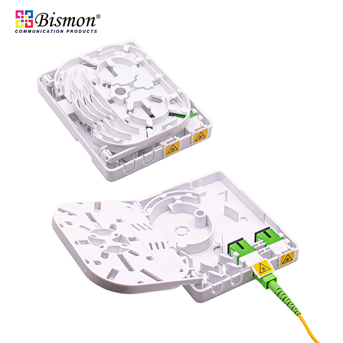 กล่องพักสายไฟเบอร์ออฟติก 2 Ports Fiber Optic Faceplate FTTx Box (กล่องเปล่า)
